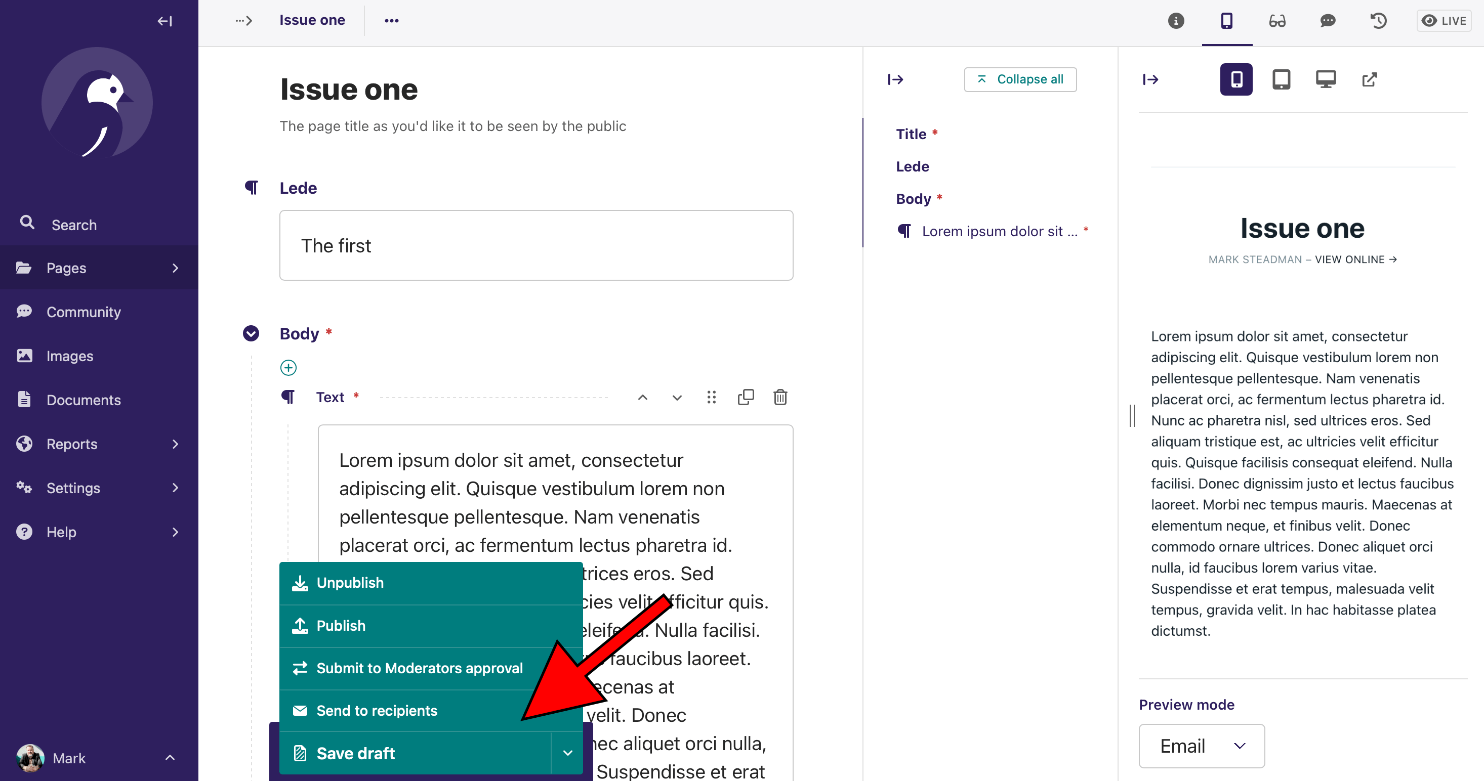 Creating custom Wagtail actions